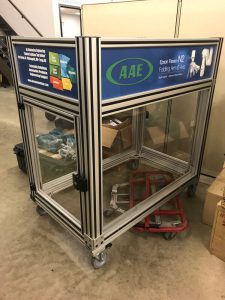 Aluminum extrusion profile robot enclosure with safety guarding