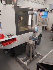 T-slot extruded aluminum robot stand for automation applications