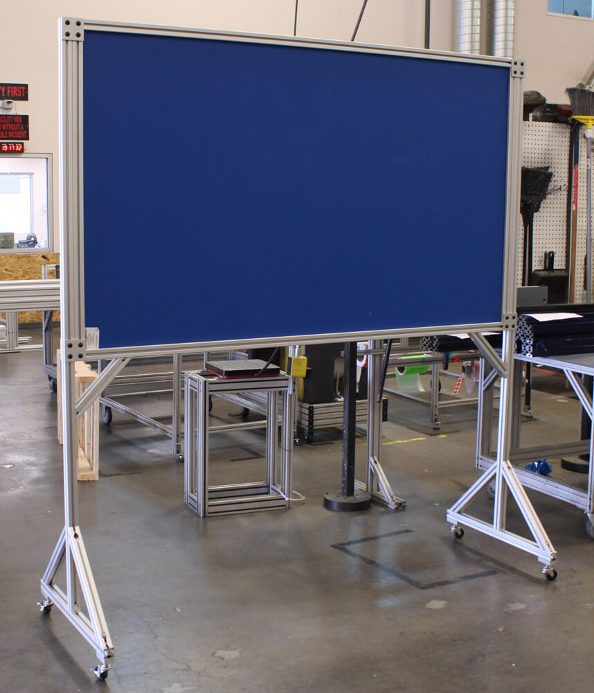 T-slot aluminum extrusion framed whiteboard for lean workflow management